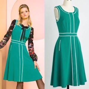 Modcloth Roving Reporter dress in jade. Sharp!